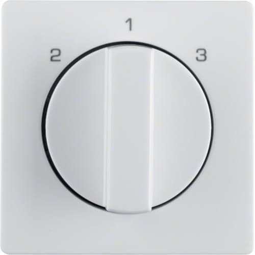 Enjoliveur avec bouton rotatif pour interrupteur 3 paliers sans position 0 Q.1 / Q.3 Blanc polaire vue 1