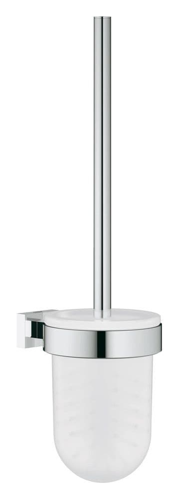 Grohe Essentials Cube porte-balai WC verre/métal mural invisible chromé vue 1