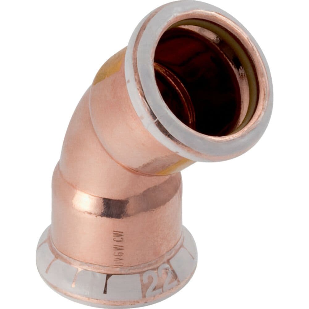 Geberit Mapress raccord sertir cuivre pour gaz coude 45° FF 18 vue 1