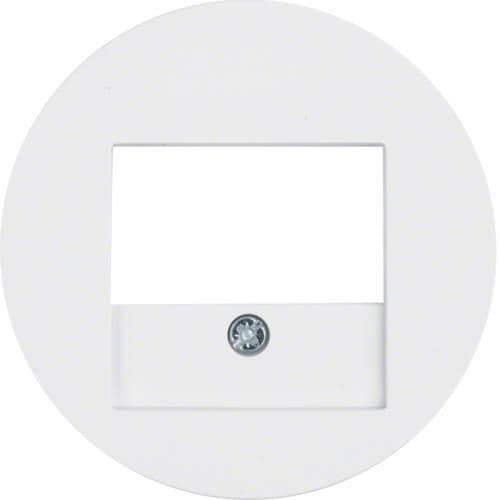 Enjoliveur pour prise informatique et connexions haut - parleurs Berker R.1 / R.3 / R.Classic Blanc vue 1