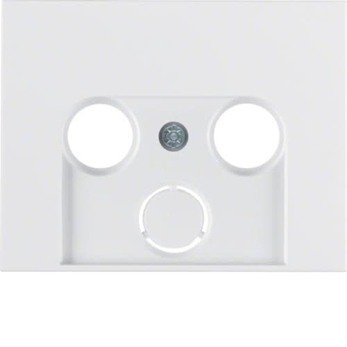 Enjoliveur pour prise coaxiale 2 et 3 trous Berker K.1 Blanc polaire, brillant vue 1