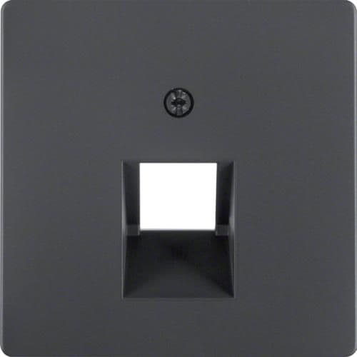 Enjoliveur pour prise informatique simple Berker Q.1 / Q.3 Anthracite, Velours vue 1