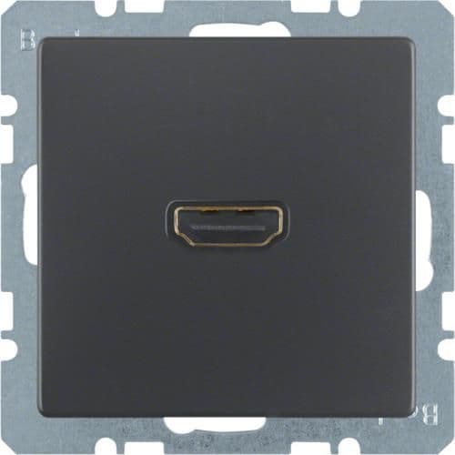 Prise Hdmi Berker Q.1 / Q.3 Anthracite, Velours vue 1
