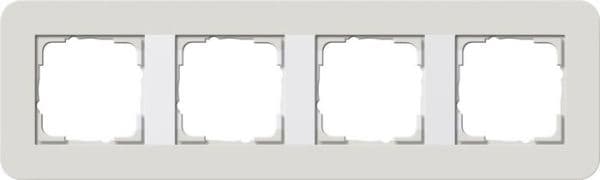 Cadre de finition Gira E3 Soft-Touch Gris clair avec cadre de support Blanc brillant Soft-Touch vue 1