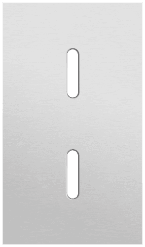 Plaque de recouvrement double, verticale 60 mm d'entraxe, pour deux fonctions de commutation simple, Niko Rocker alu grey brushed vue 1