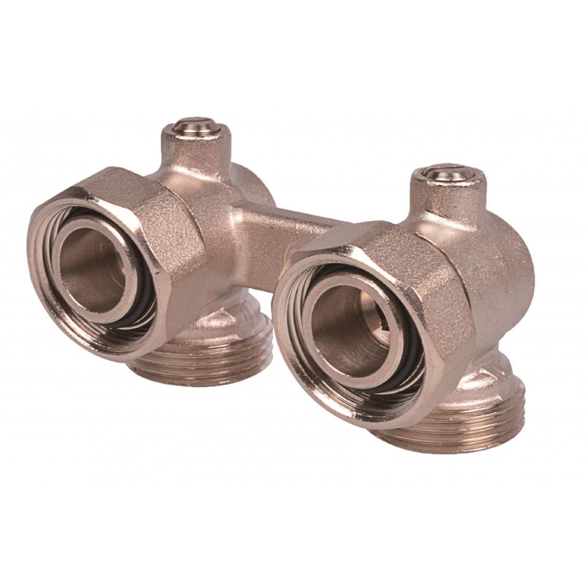 988526255 LT vanne en H 90°, nickelé, 3/4" Eurocône x 3/4" F, forme d'angle vue 1