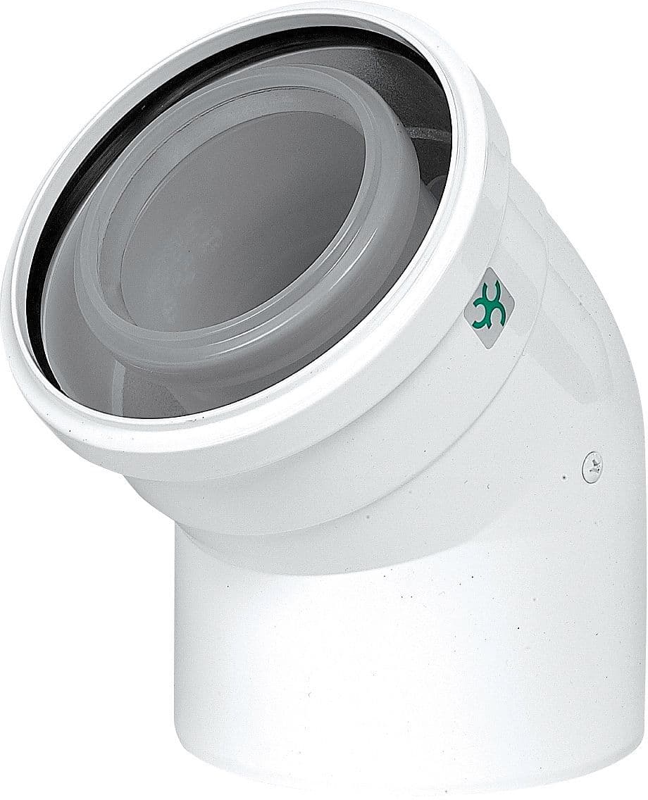 COUDE CONCENTRIQUE 45° CONDENSATION UBBINK 80-125MM vue 1