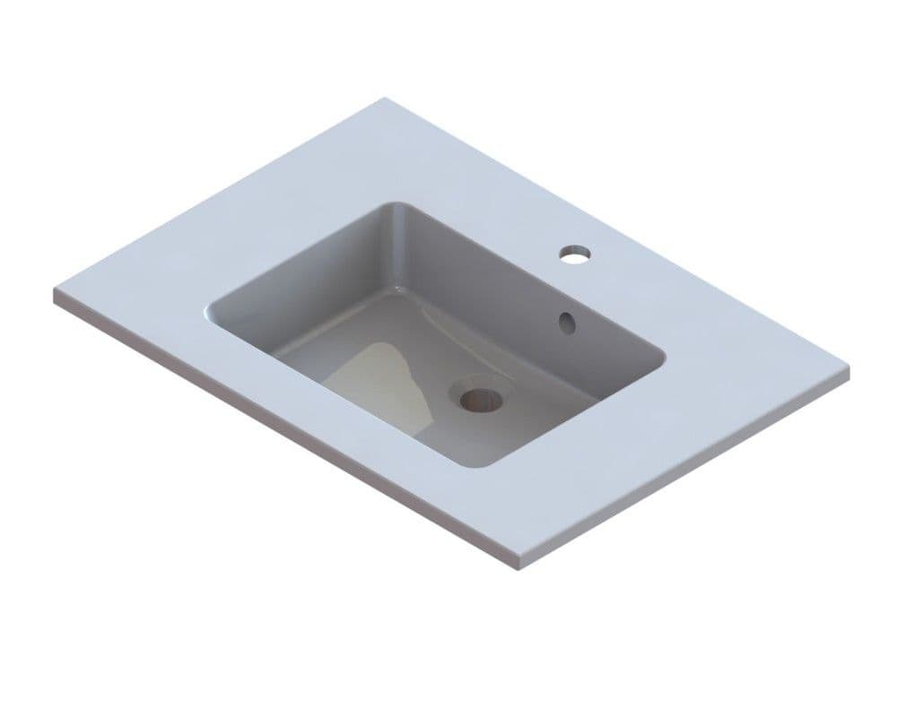 intro Taz tablette intégrée marbre minéral avec 1lavabo 700x500mm blanc vue 1