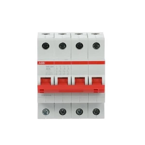 Interrupteur - sectionneur Rouge on - off 4 pôles, 40A 415Vac, Ac - 22A, 10kA, 125Vdc Dc - 21A vue 1