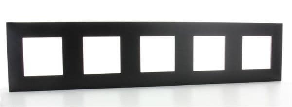 Valena plaque 5 postes horizontal - vertical entraxe 71mm Noir Chrome vue 1