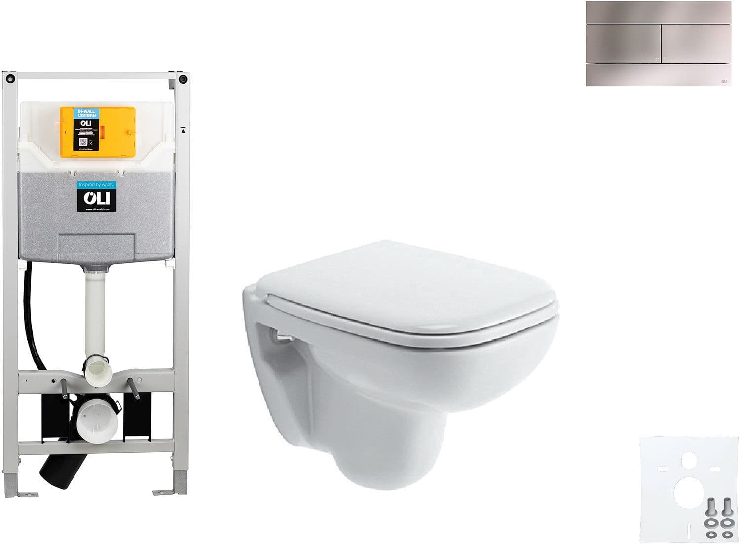 WALLFIX OLI WC SUSPENDU D-CODE COMPACT DURAVIT CODE SLIM INOX vue 1