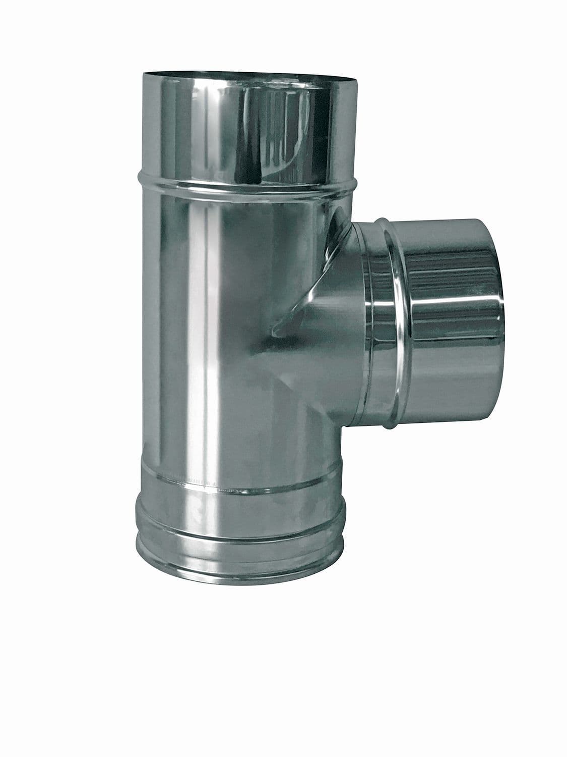 T 90° INOX SIMPLE PAROI 130MM vue 1