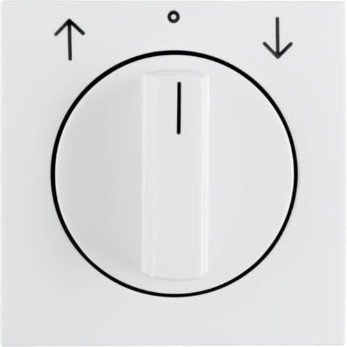 Enjoliveur avec bouton rotatif pour interrupteur volets S.1 / B.3 / B.7 Blanc polaire, brillant vue 1
