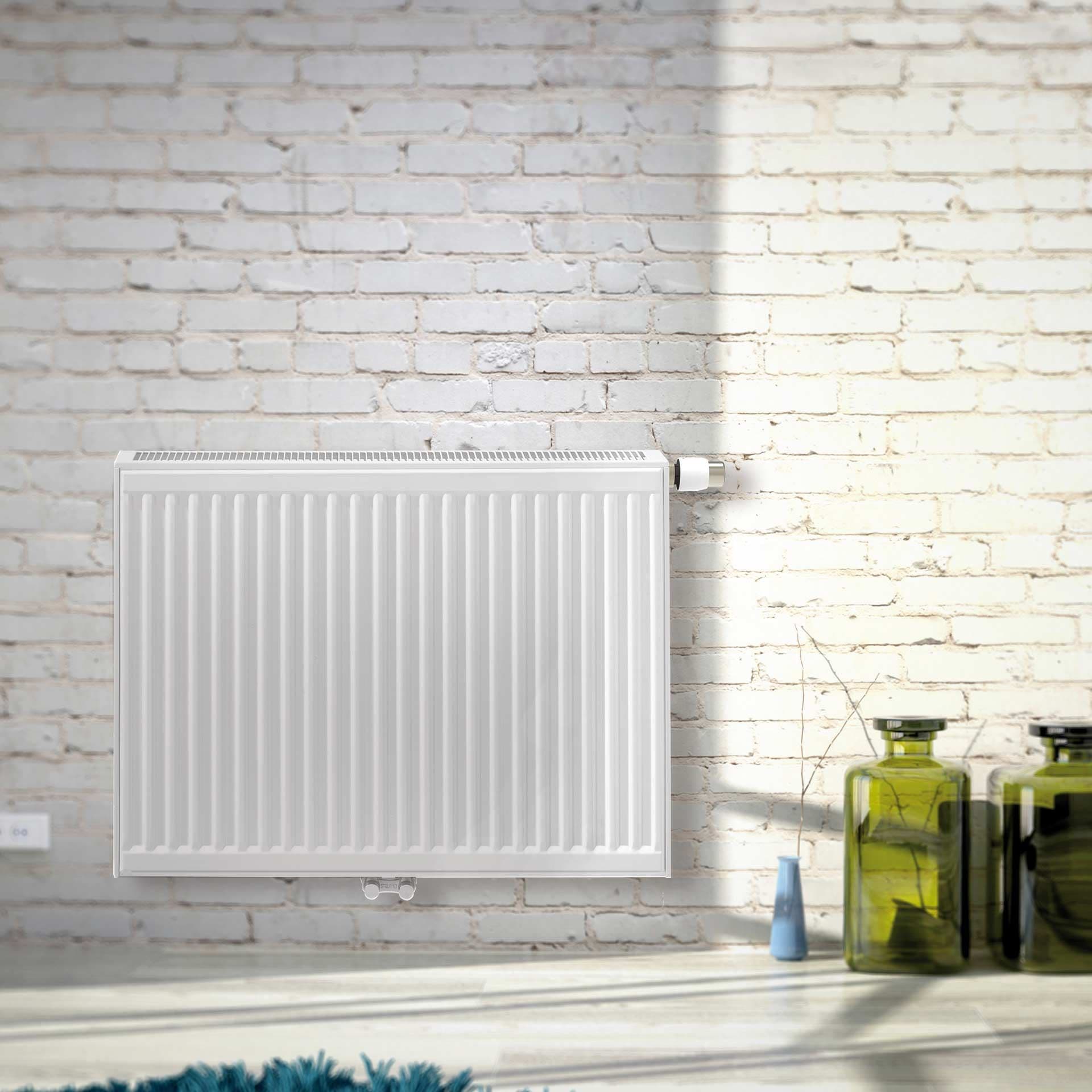 STELRAD NOVELLO RADIATEUR PANNEAU - T22 - 8 RACCORDEMENTS - 300X1400MM - 1375W - BLANC BRILLANT vue 1