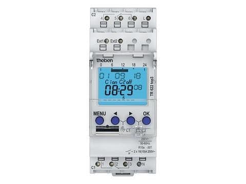 Horloge digitale 24h / 7 jours 230V 45 - 60Hz 2CO 16A vue 1