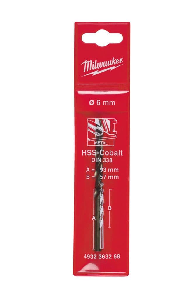 Milwaukee foret métallique acier allié cobalt D6 longueur de coupe 57mm DIN 338 vue 1