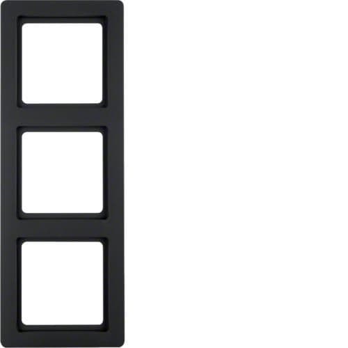 Plaque de recouvrement 3 postes Berker Q.1 Anthracite, Velours vue 1