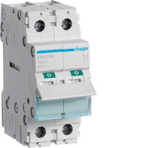 Interrupteur modulaire 2 pôles 125A vue 1