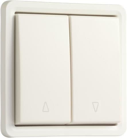 Bouton - poussoir pour volets , en saillie et étanche aux projections d’eau 10A / 250Vac Blanc vue 1
