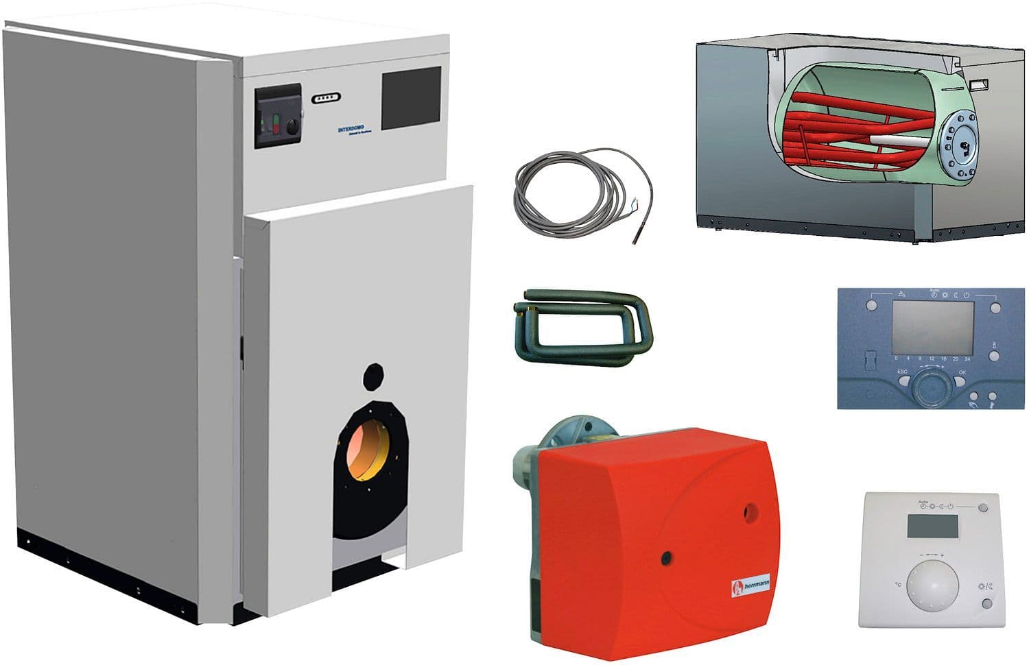 CHAUDIERE FIOUL AVEC BOILER AVEC HL60 ET REGULATION CLIMATIQUE INTERDOMO ERP ECS B ERP CC A TAP L vue 1