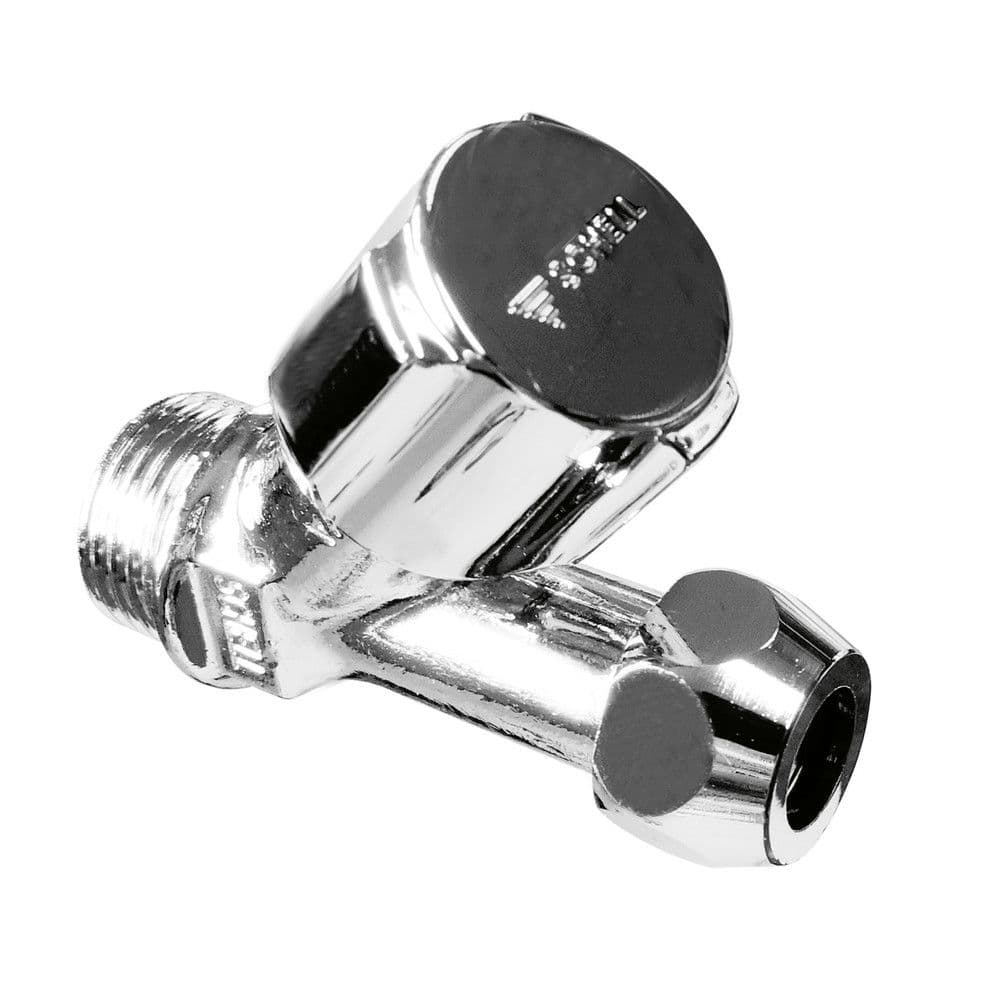 Schell robinet d'équerre à siège incliné 1/2"M x 3/8"M vue 1