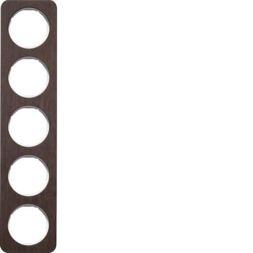 Plaque de recouvrement 5 postes R.1 Bois / Blanc polaire vue 1