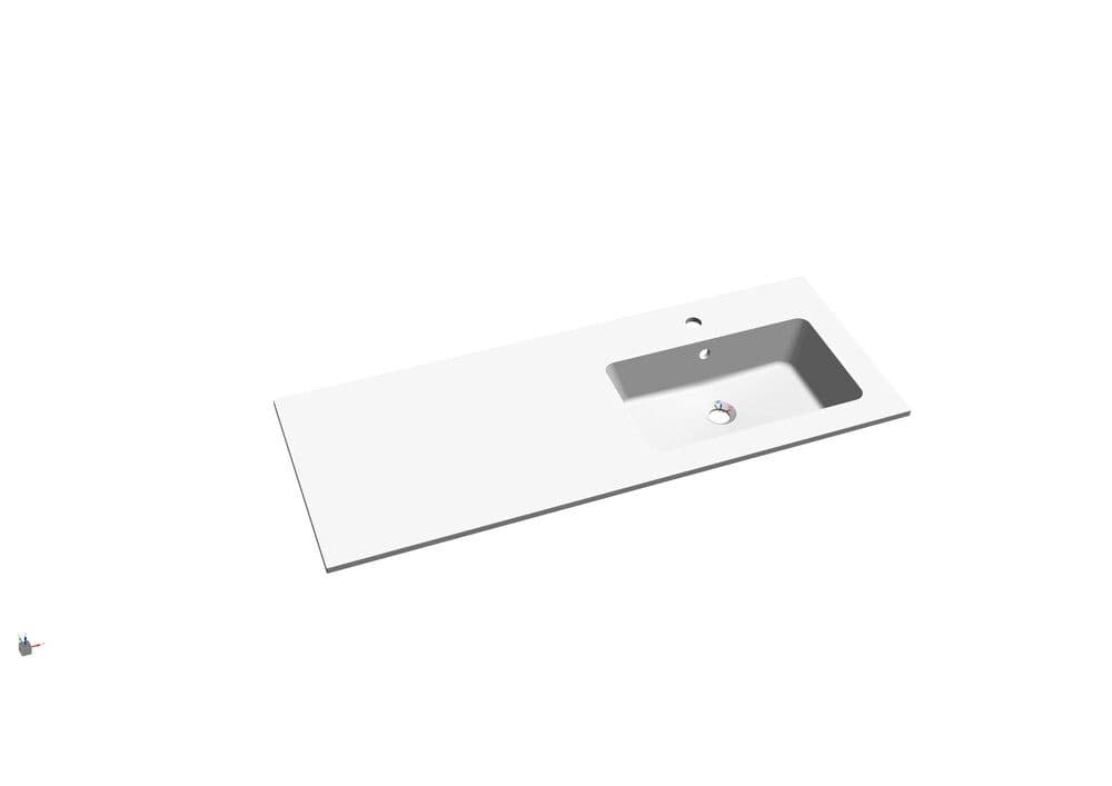intro Cor tablette avec 1lavabo intégré droite 1205x460x140mm blanc mat vue 1