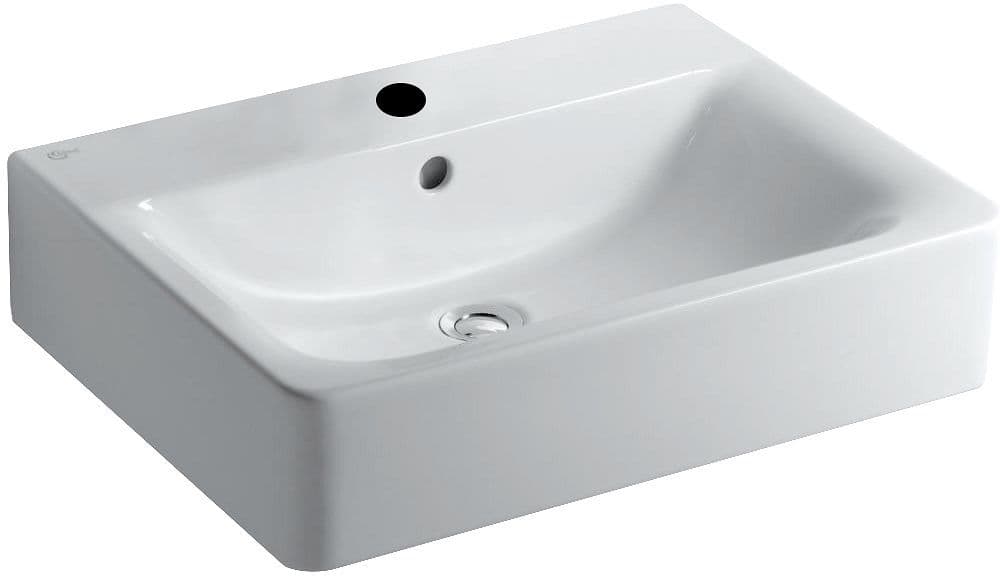 LAVABO CONNECT IDEAL STANDARD 60CM + 1 TROU DE ROBINET BLANC vue 1