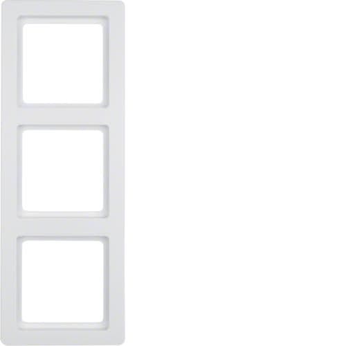 Plaque de recouvrement 3 postes Berker Q.1 Blanc polaire, Velours vue 1