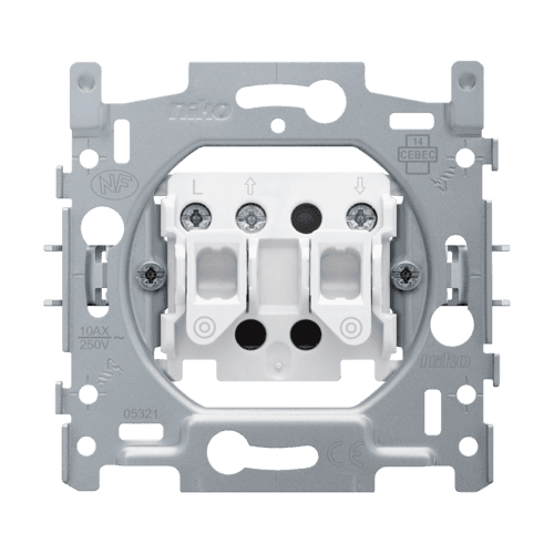 Socle pour bouton-poussoir pour volets, verrouillage électrique, 10 A, bornes à vis vue 1