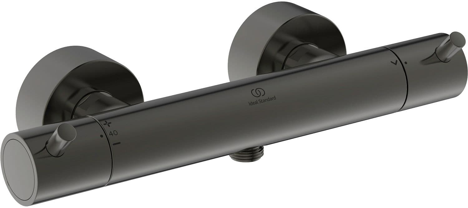 THERMOSTAT DOUCHE CERATHERM T125 IDEAL STANDARD POIGNEES DE GOUPILLE BRUSHED GUN METAL vue 1
