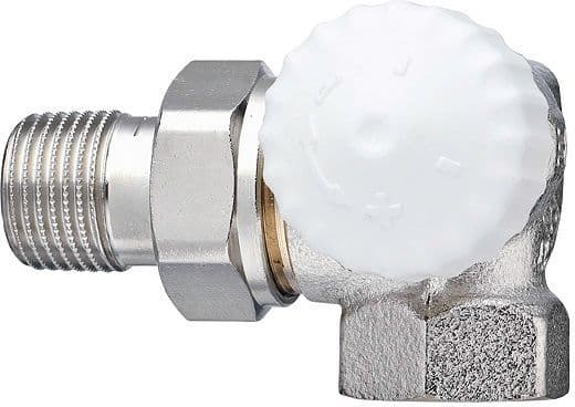 THERMOSTATISCHE RADIATORKRAAN DUBBEL HAAKS LINKS 3/8" DN10 HEIMEIER vue 1