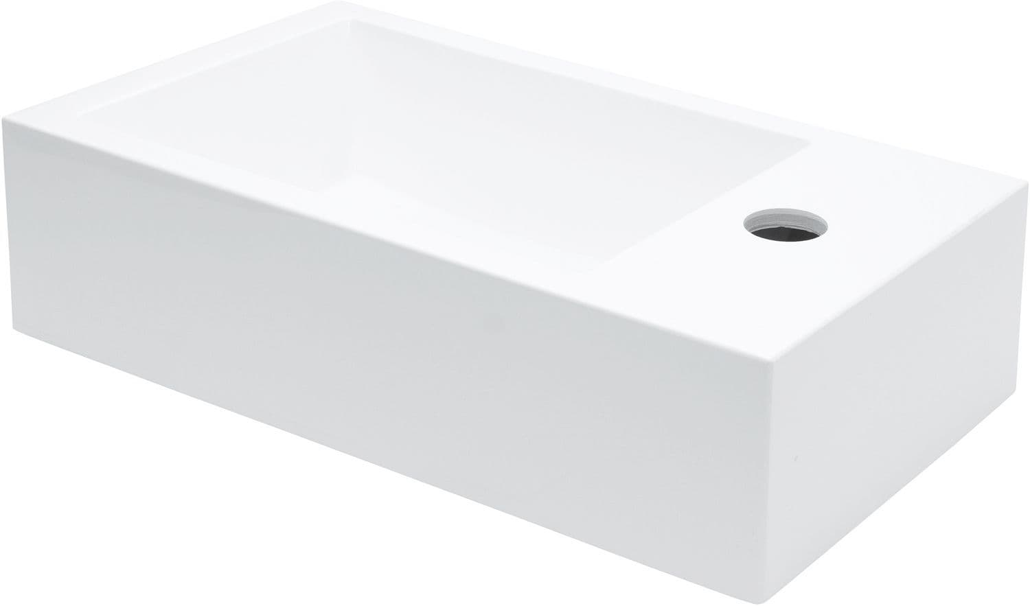 LAVE-MAINS NEWFORM 40X22CM TROU ROBINET DROITE BLANC vue 1