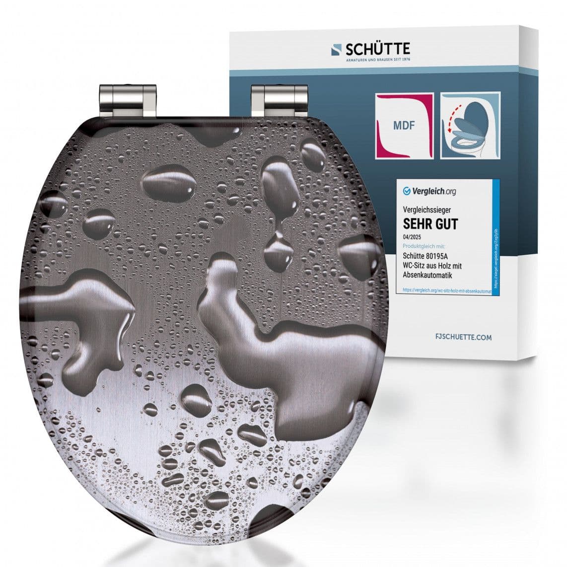 80123 abattant WC en MDF GREY STEEL, avec frein de chute vue 1