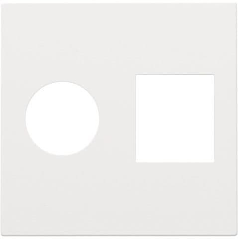 Set de finition pour connexion coaxiale simple et connexion réseau TV + RJ45 telenet White Steel vue 1