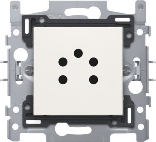 Prise téléphonique à cinq pôles, socle et set de finition Blanc vue 1