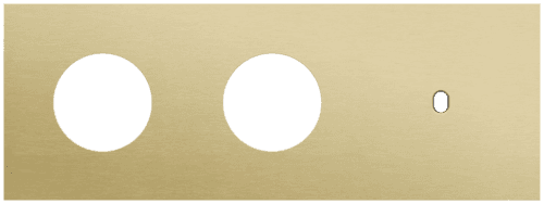 Plaque de recouvrement triple, horizontale 71 mm d'entraxe, pour deux fonctions de prise de courant et une fonction de commutation simple, Niko Toggle alu gold brushed vue 1