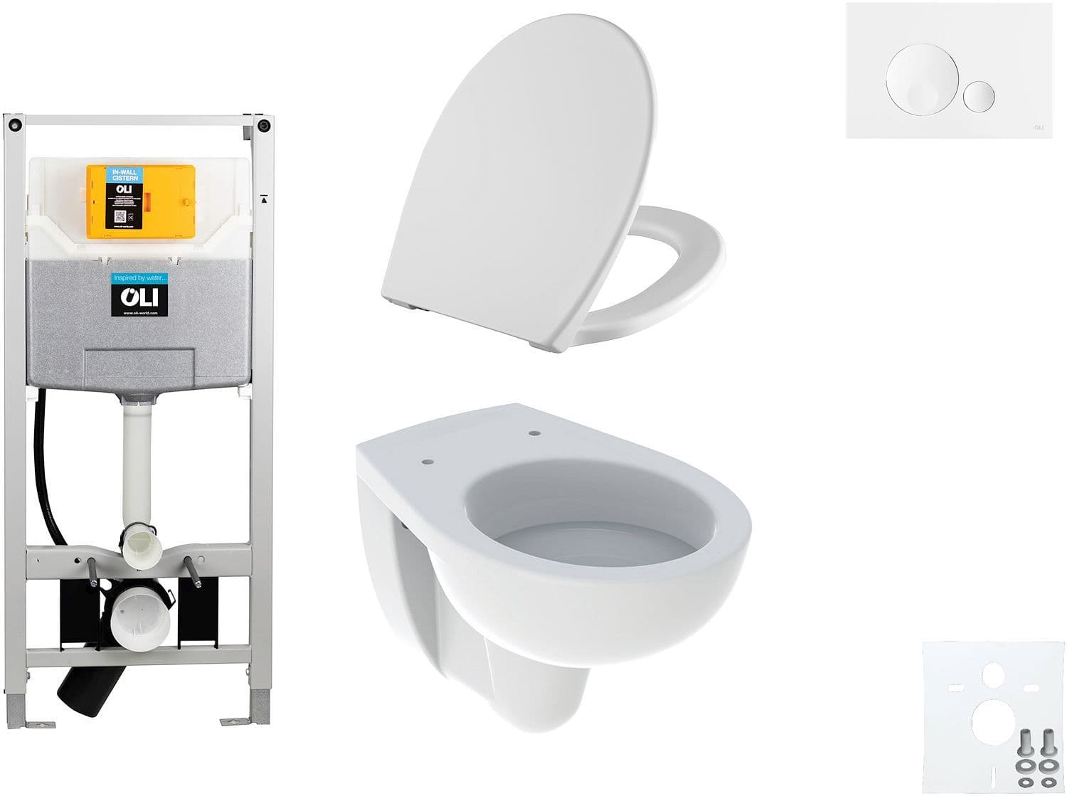 WALLFIX OLI WC SUSPENDU BASTIA D600 SOFTCLOSE + LIFT-OFF GLOBE BLANC vue 1