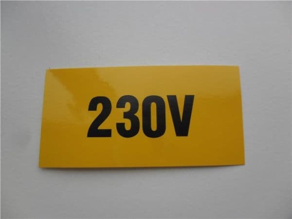Autocollant indication tension "230V" 70 x 35mm vue 1