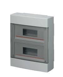 Coffret apparent 24 modules Gris avec porte transparente IP40 dim: 280 x 350 x 100 + kit d'inst. vue 1