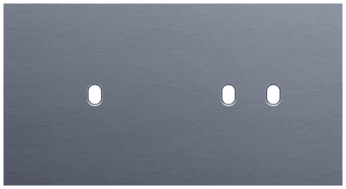 Plaque de recouvrement double, horizontale 71 mm d'entraxe, pour une fonction de commutation simple et une fonction de commutation double, Niko Toggle alu blue grey brushed vue 1