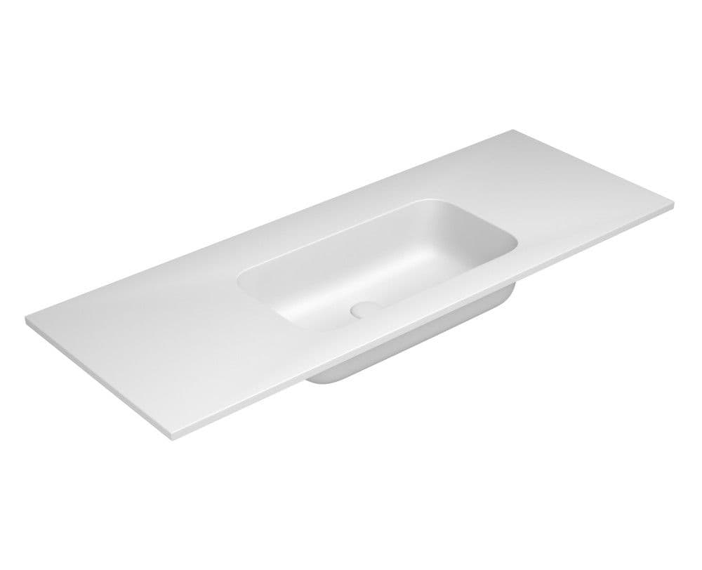 Van Marcke by Falper Fin tablette 1lavabo central L1205xW505xH143mm blanc mat vue 1