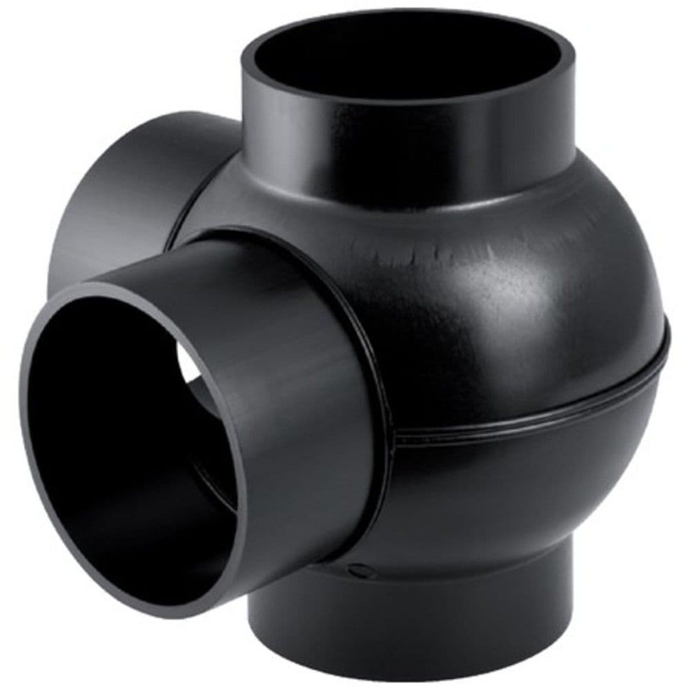 Geberit décharge en PE embranchement boule 88,5° 2 embr. à 90° D110 x 90 vue 1