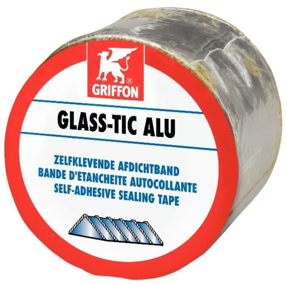 Griffon Glass-Tic Alu ruban d'étanchéité autocollant alum. B 10 cm rouleau 10 m vue 1