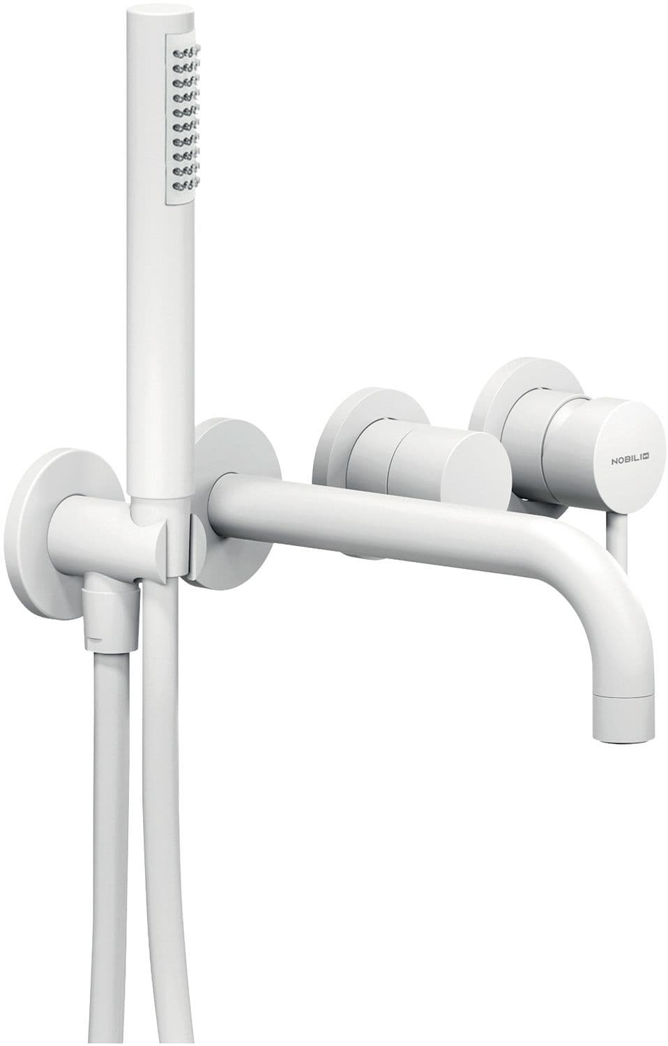SET DE FINITION MITIGEUR BAIN 4TROUS MURAL LIVE/VELIS NOBILI BLANC MAT vue 1