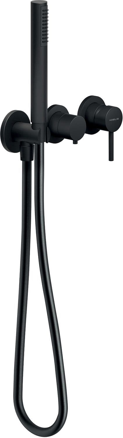 SET DE FINITION MITIGEUR DOUCHE+INVERSEUR+GARNITURE DE BAIN/DOUCHE NOBILI NOIR MAT vue 1
