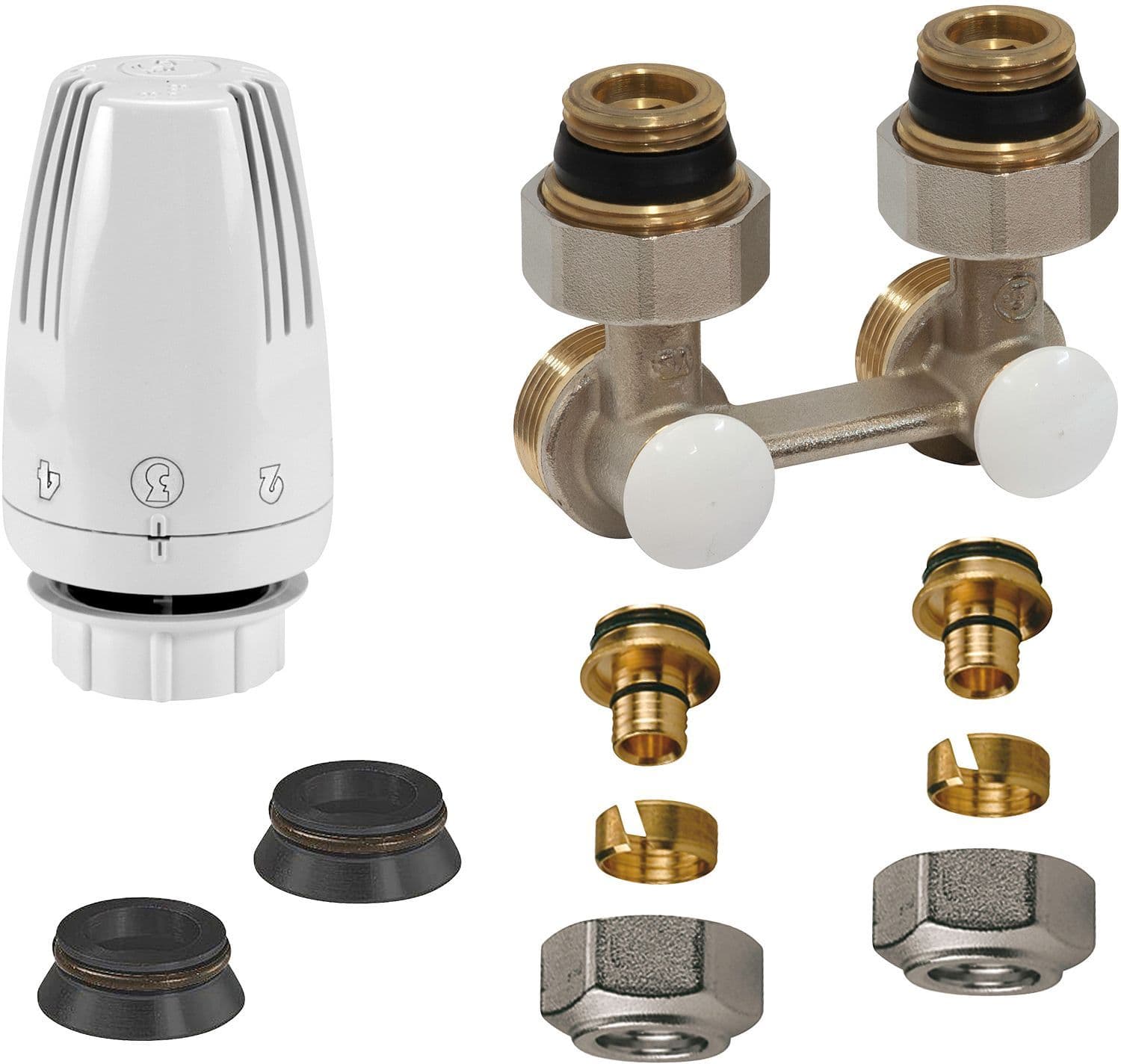 KIT DE ROBINET THERMOSTATIQUE UNI 8 EQUERRE 16MM vue 1