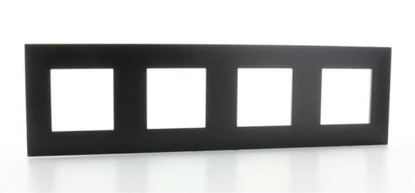 Valena plaque 4 postes horizontal - vertical entraxe 71mm Noir Cuivre vue 1