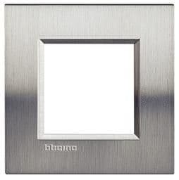 LivingLight - plaque rectangulaire 2 modules Acier brossé vue 1