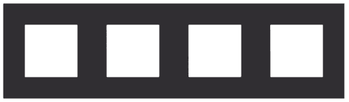 Plaque de recouvrement quadruple, entraxe de 71 mm, couleur Niko Pure alu black brushed vue 1